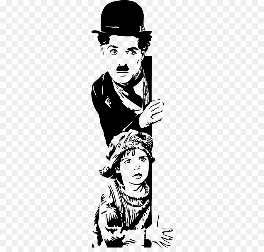 The Kid Tramp Stencil Drawing Silhouette - charlie chaplin png download - 374*845 - Free Transparent Kid png Download.