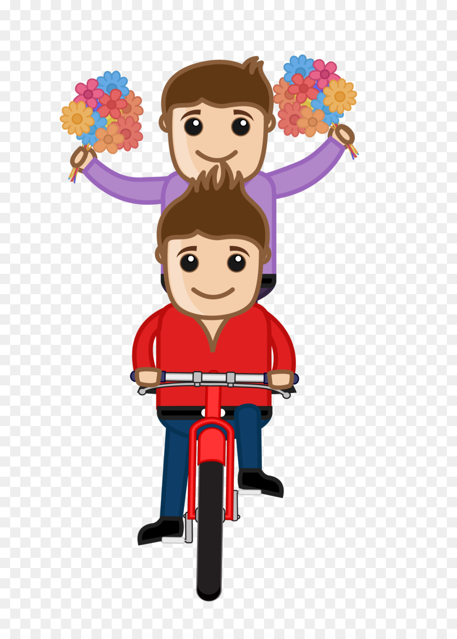 Bicycle Clip art - Young boy riding a bicycle hands holding flower png download - 1705*2371 - Free Transparent Bicycle png Download.