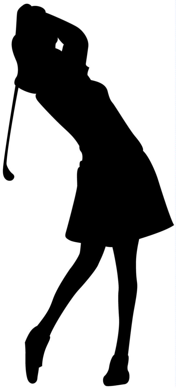 Lady Golfer Silhouette Clipart 