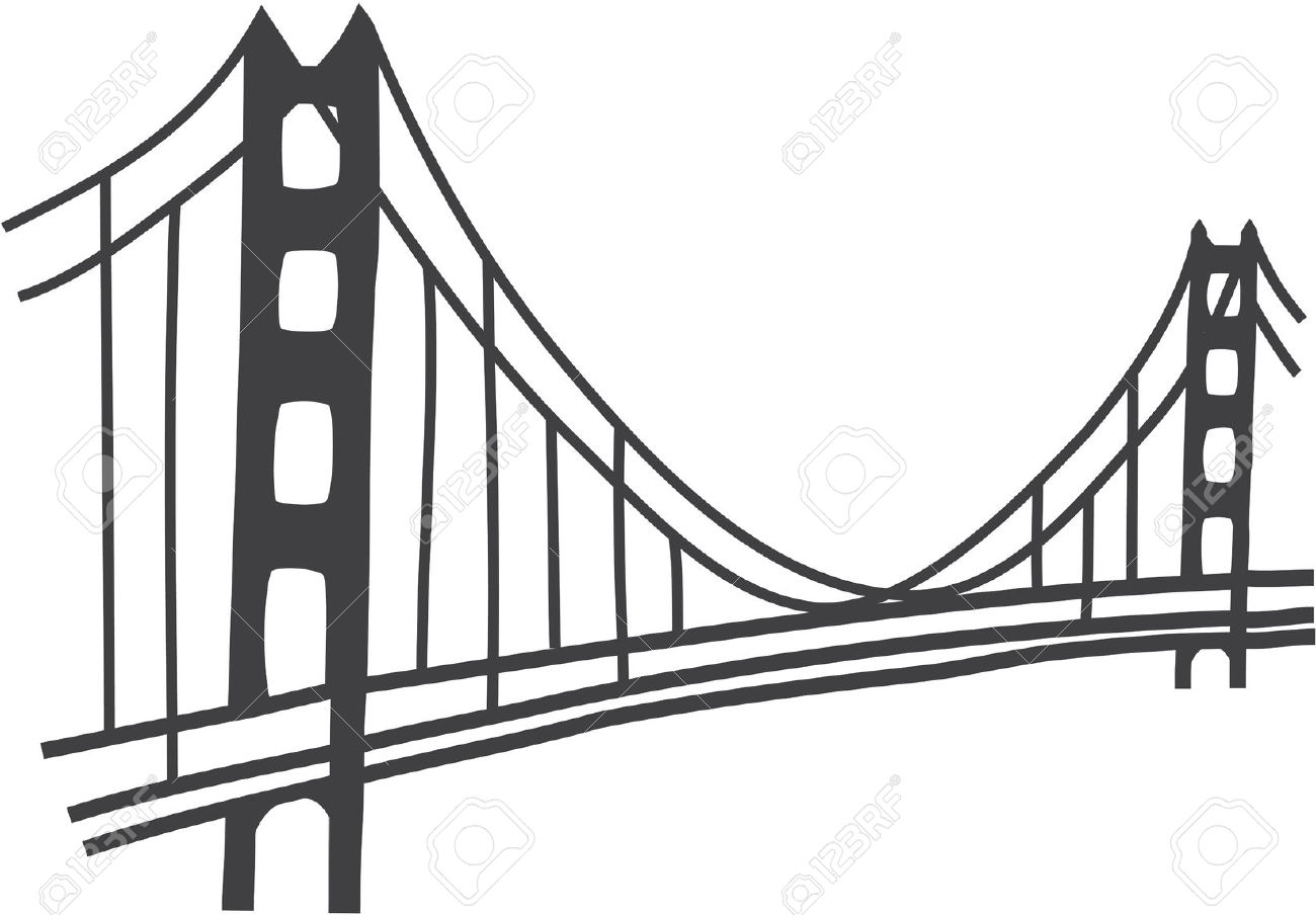 Continuous one line simple bridge minimalism Vector Image