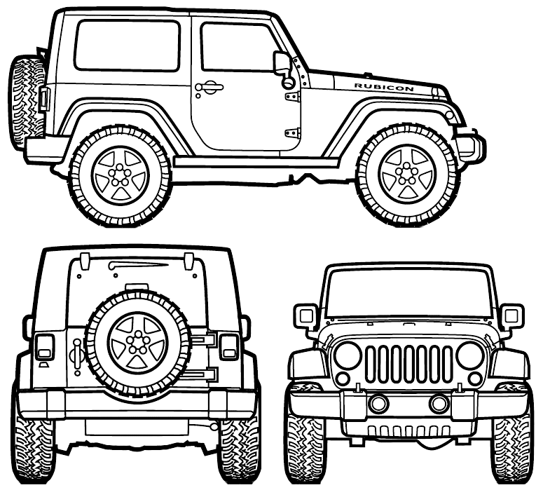 jeep wrangler drawing - Clip Art Library