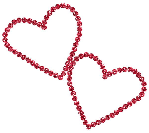 Red Diamond Hearts PNG Clipart Picture 