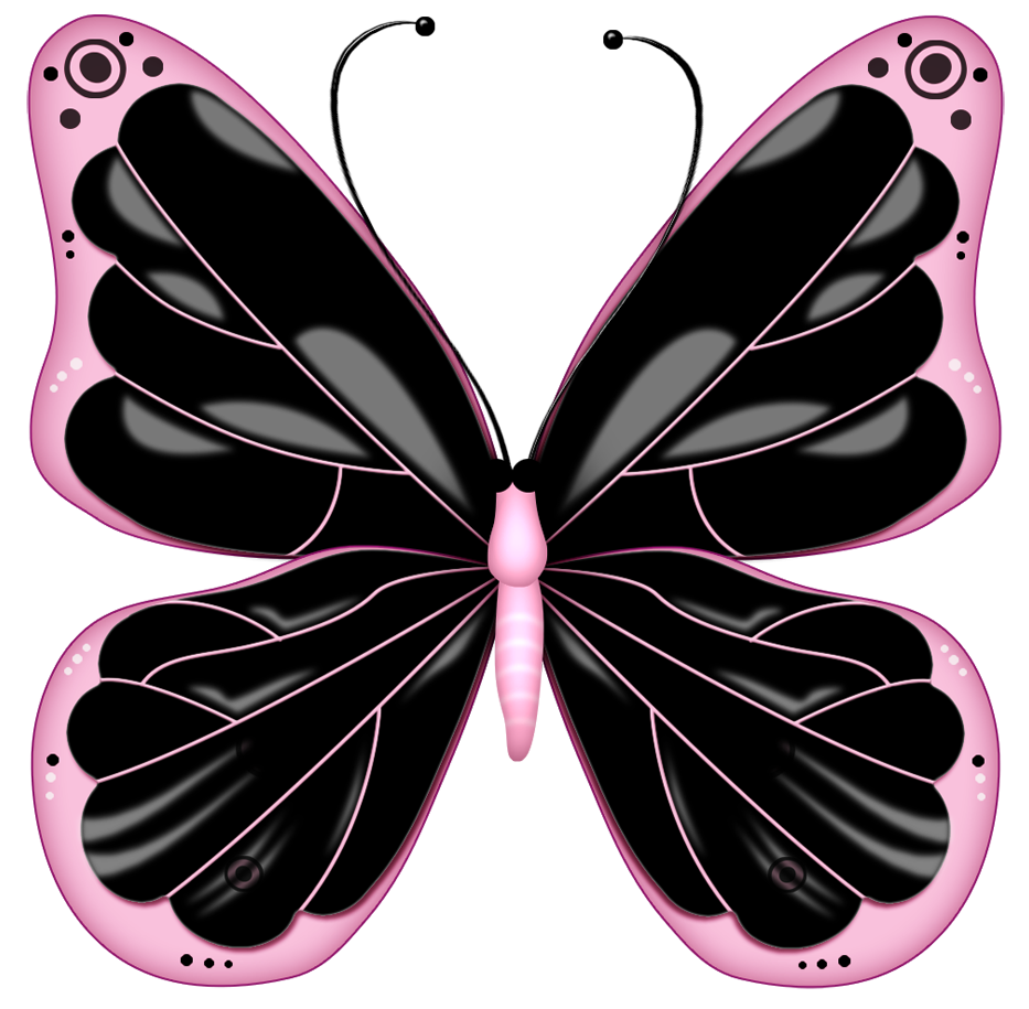 Black and Pink Transparent Butterfly Clipart?m=1377381600 