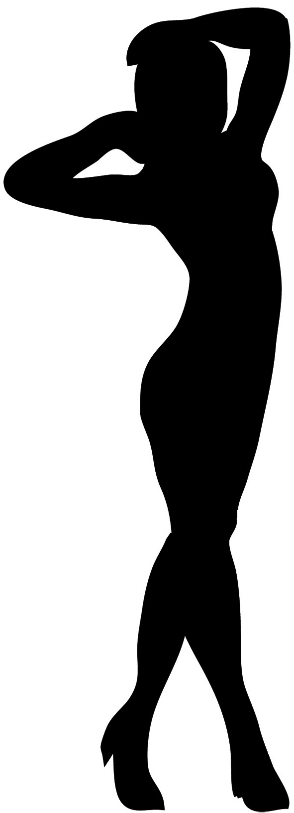 standing silhouette of a woman - Clip Art Library