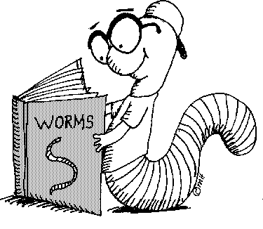Book Worm Black And White Clipart 