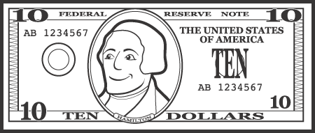 Ten Dollar Bill Clipart 