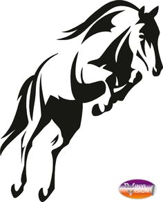 Vector silhouette of a running horse 