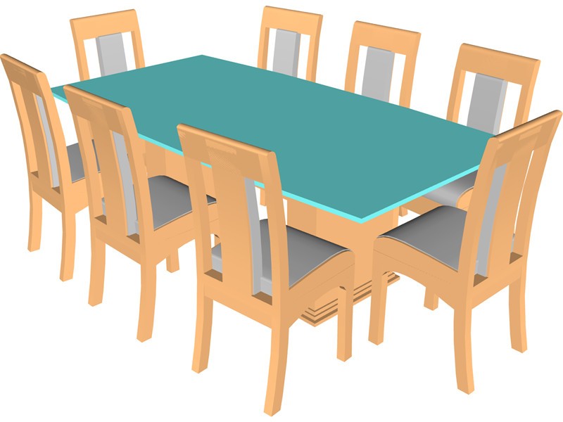 Dining Room With 6 Chairs Clip Art