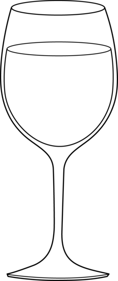 Black and white wine glass clipart 