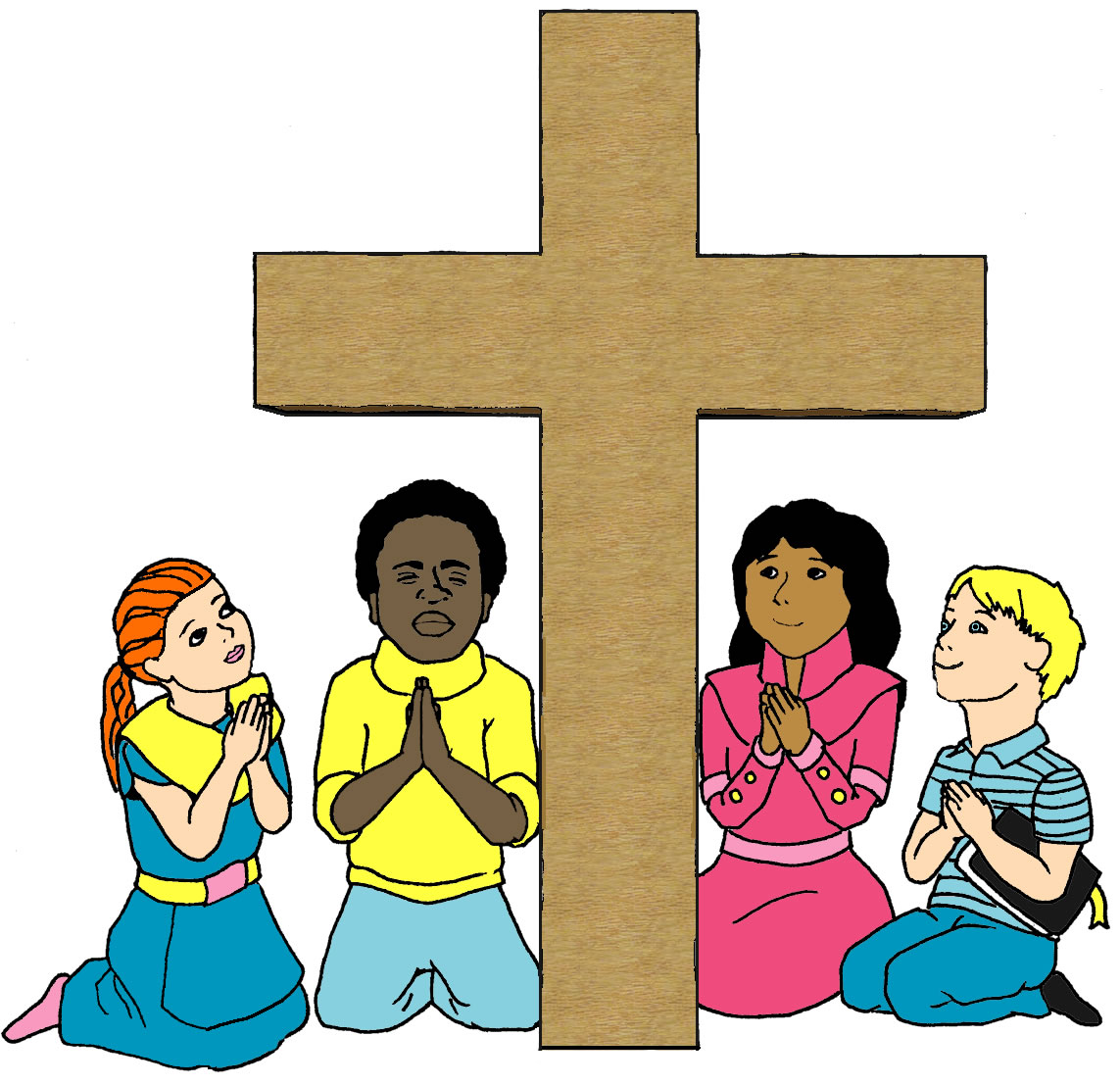 Children Praying To God Clip Art