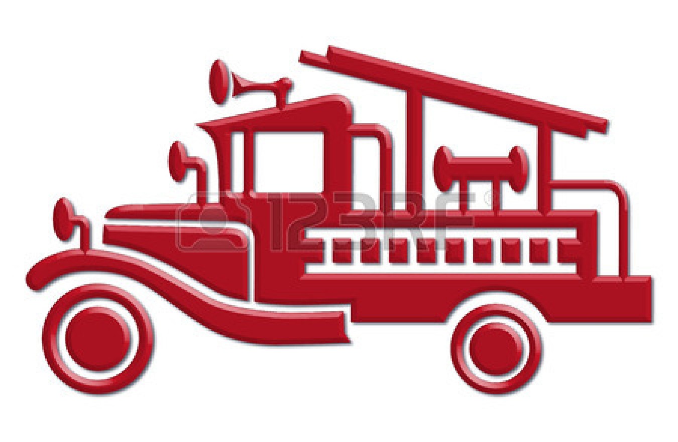 Vintage Fire Truck Clipart 
