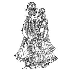 Back View Illustration of a Female Priest Officiating a Wedding 