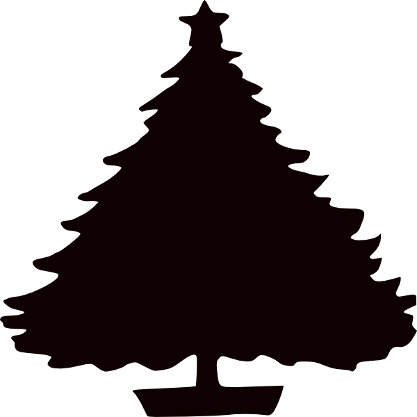 Black Christmas Tree Silhouette Clip Art at Clker 