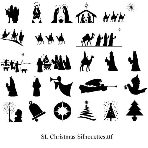Christmas Silhouettes Clipart 