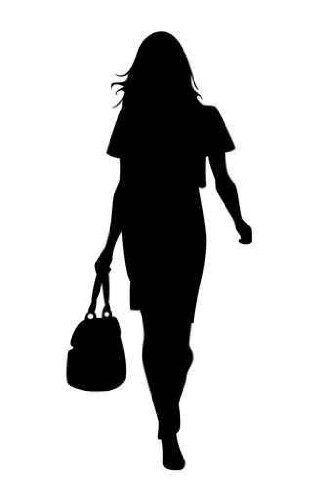 Clipart of silhouette girl in a fashion show 