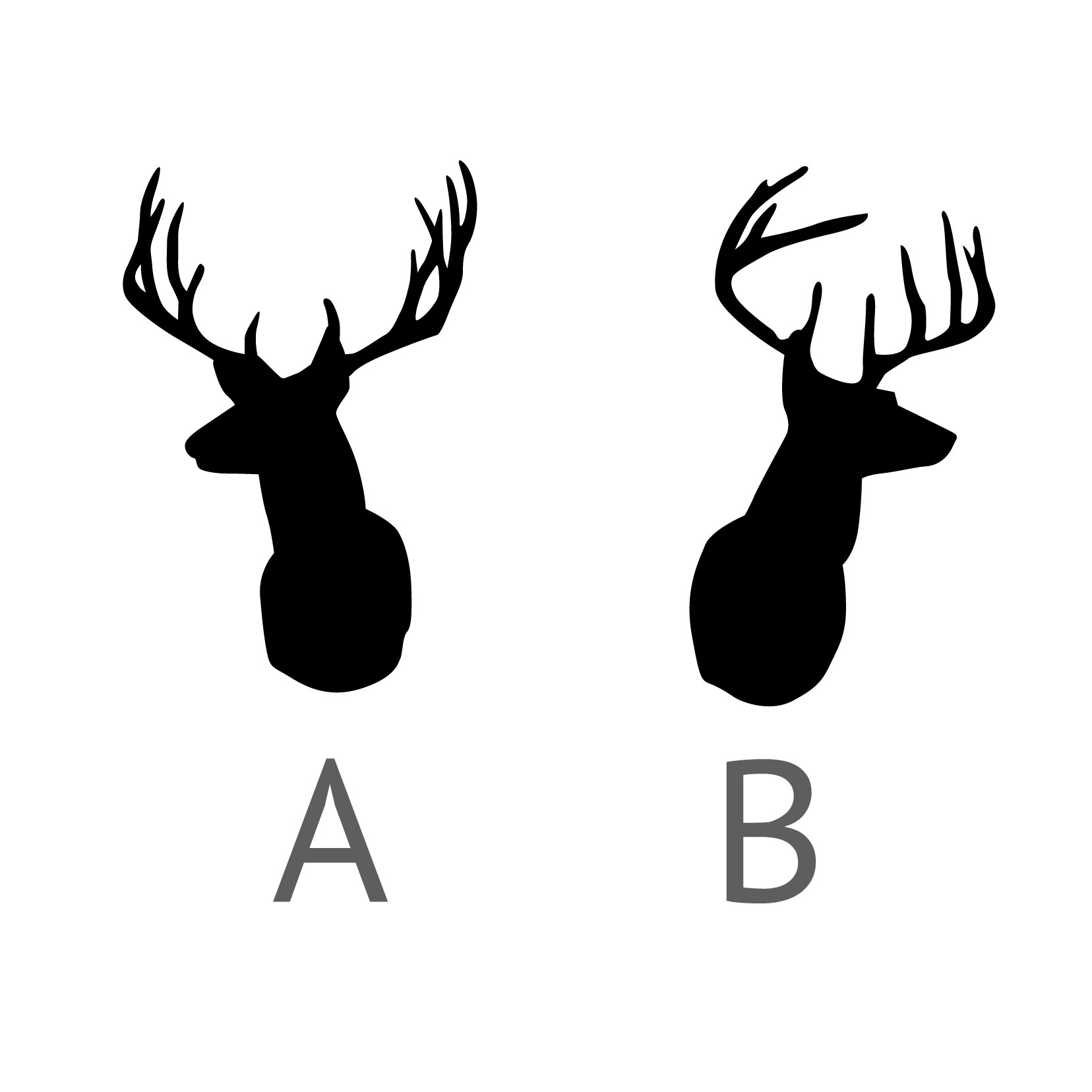 Deer with antlers silhouette clipart vector free 