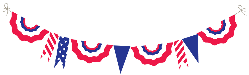 July Clipart Clip Art Independence Day Digital Png Bunting 