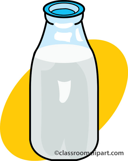Glass milk bottle clipart 