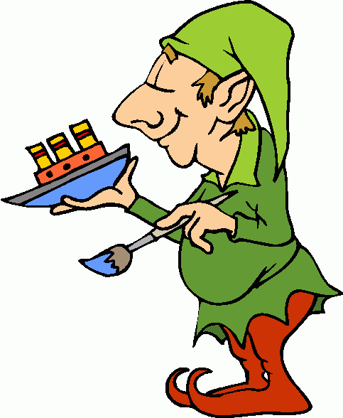 Clipart christmas elves working 
