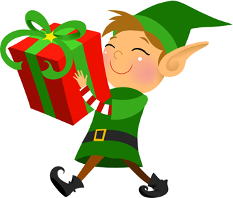 Clipart christmas elves working 
