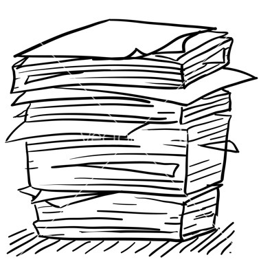 Stack of papers clipart 