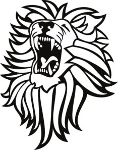 Roaring lion silhouette illustration clipart 