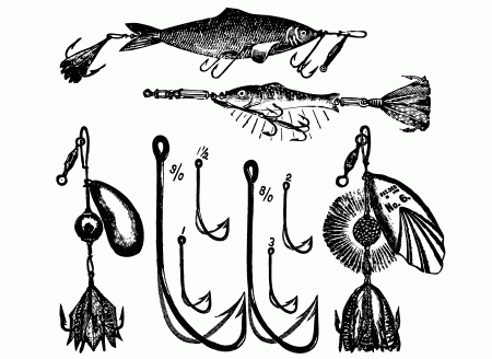 art vintage fishing lures - Clip Art Library