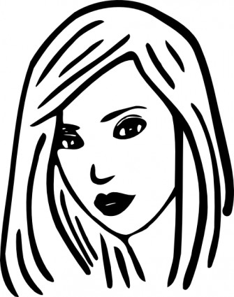 face woman clipart black and white - Clip Art Library