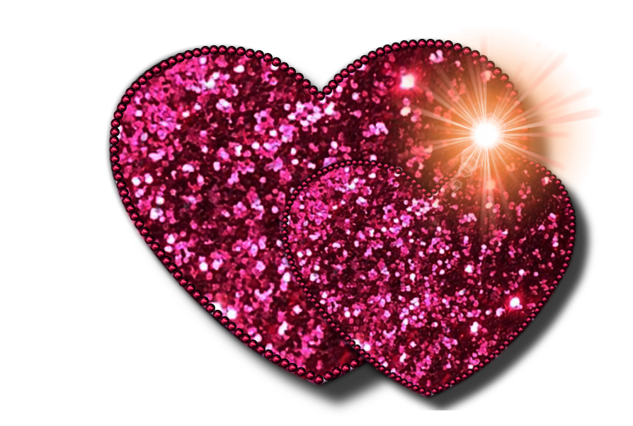 Glitter pink heart black outline clipart 