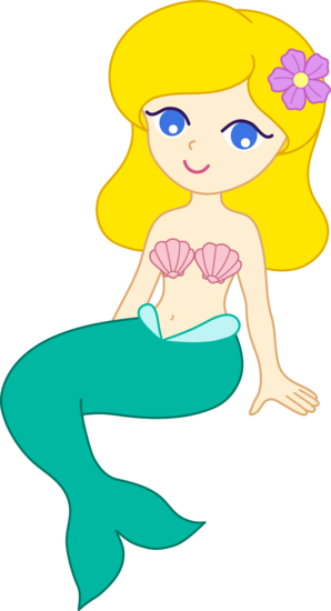Mermaid girl clipart 
