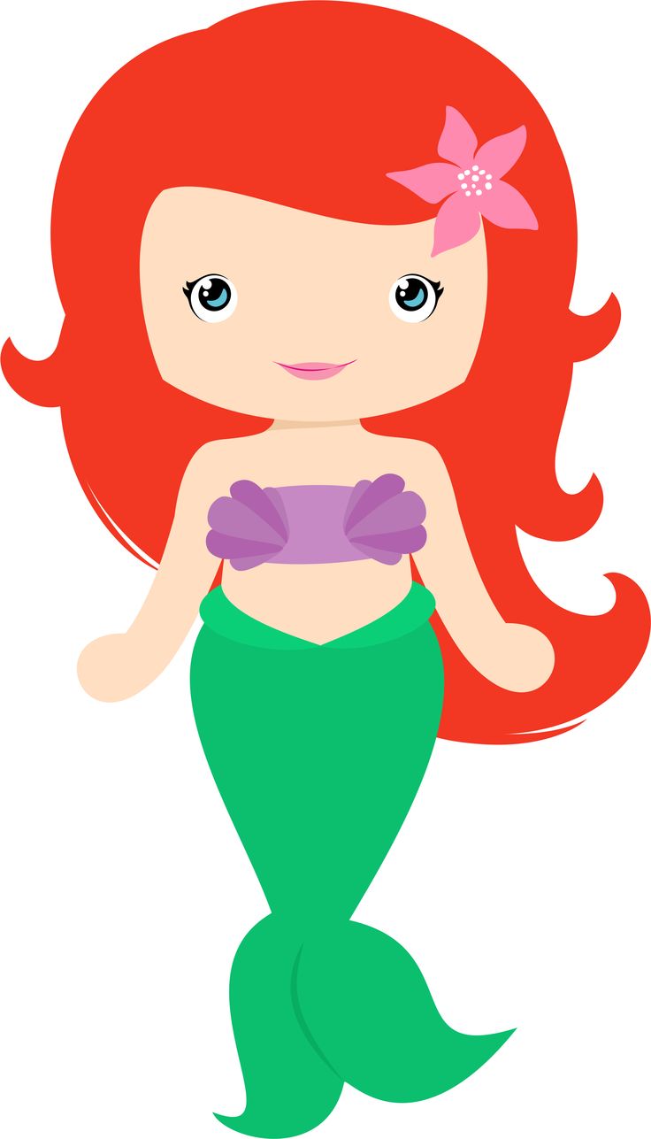 Little girl mermaid clipart 