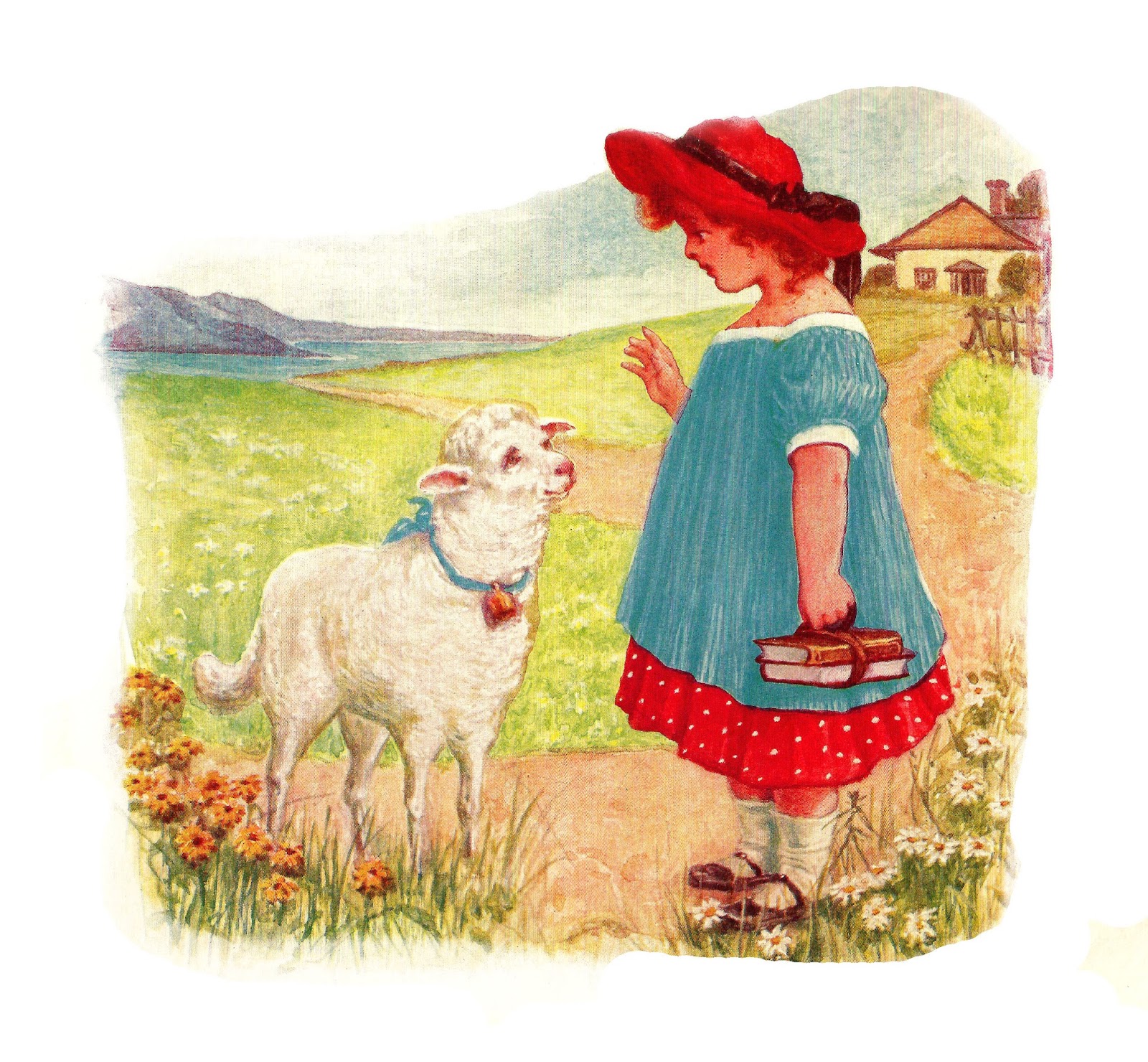 girl with sheep clipart - Clip Art Library