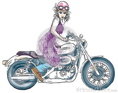 Girl On Motorcycle Clipart 