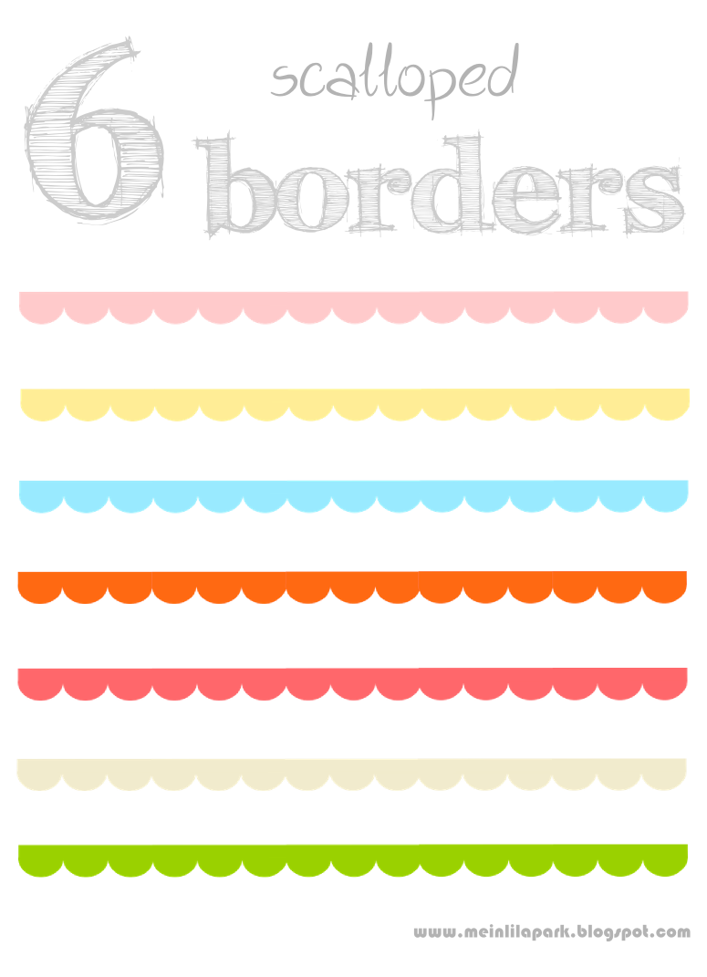 Girls Borders Clipart Set Clip Art Set Of Borders Scallop Borders | My ...