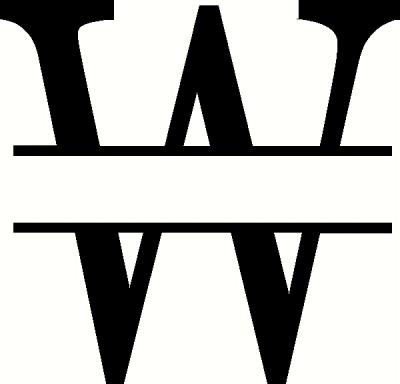split monogram svg w - Clip Art Library
