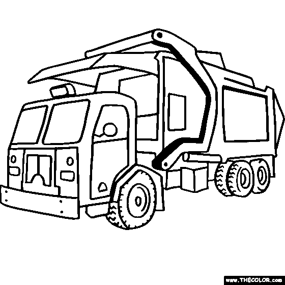 Garbage truck clipart black and white 