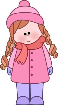Girl in winter clothes clipart 