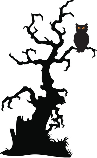 Owl silhouette tree clipart 