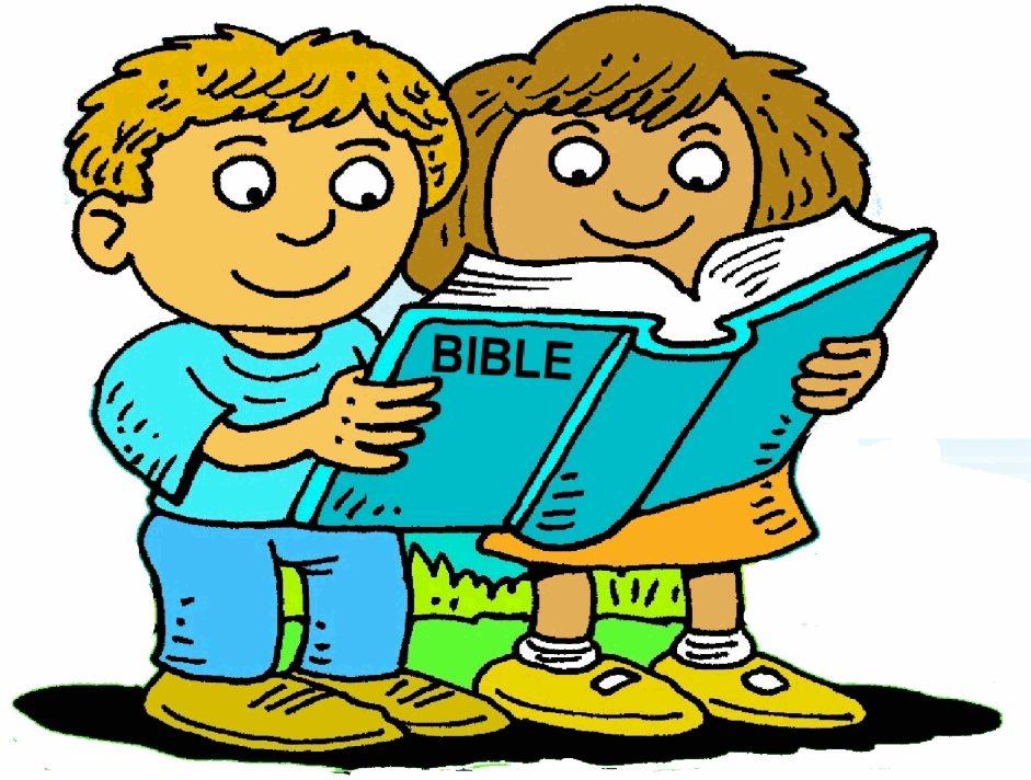 kids reading the bible clipart - Clip Art Library