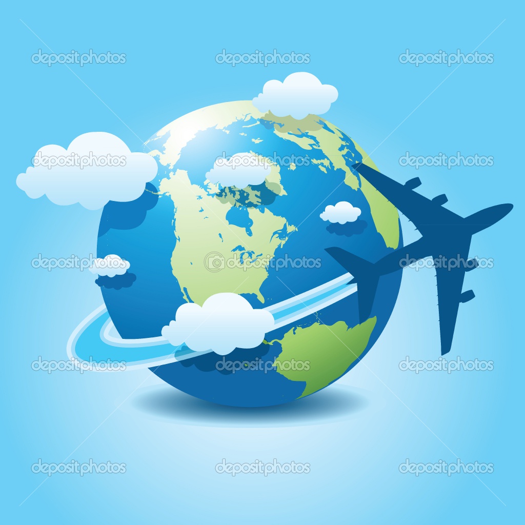 traveling the world clipart