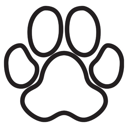 Dog Paw Print Outline Clipart 