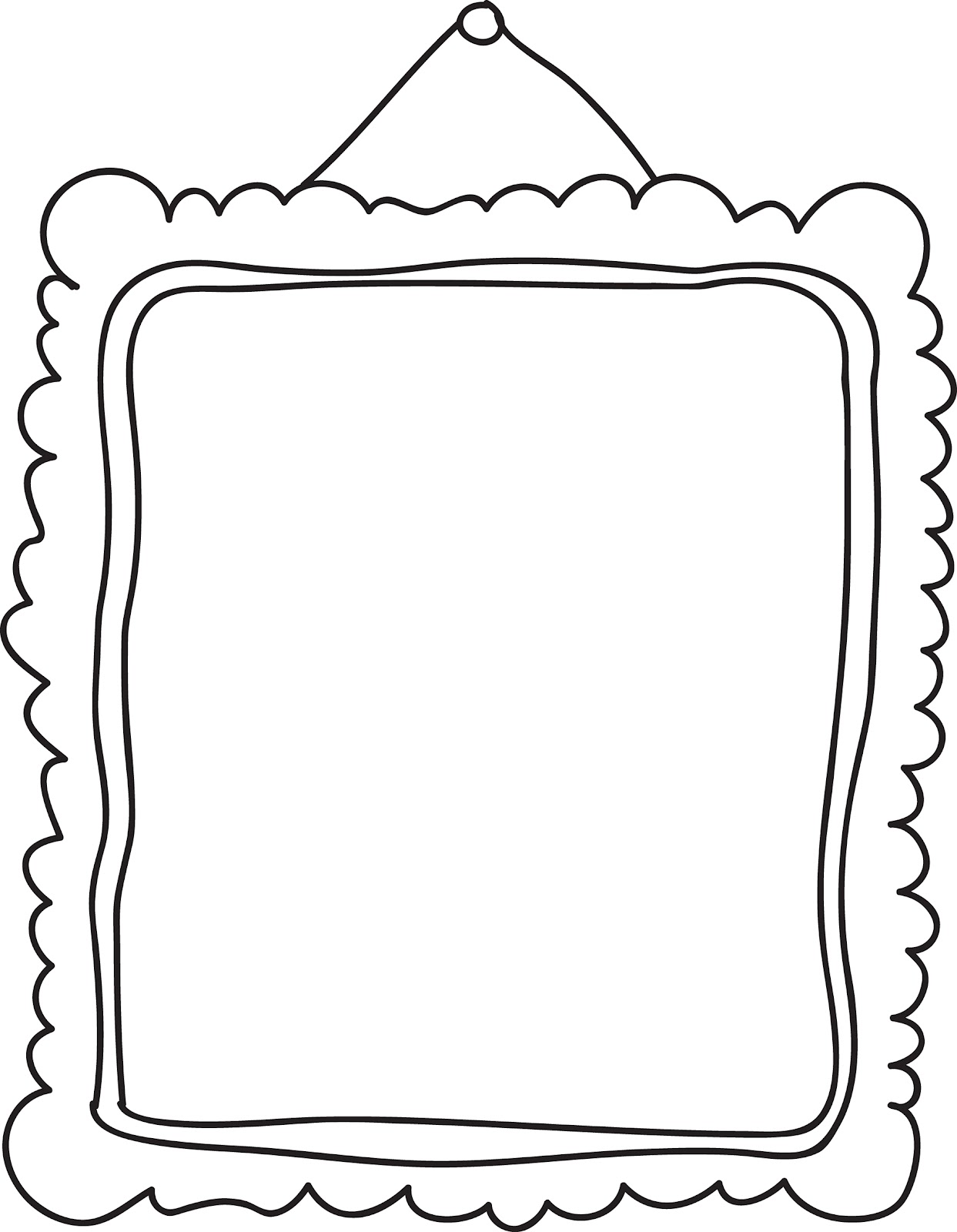 Picture frame clipart black and white 