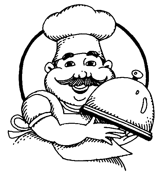 Cute kid chef clipart black and white 