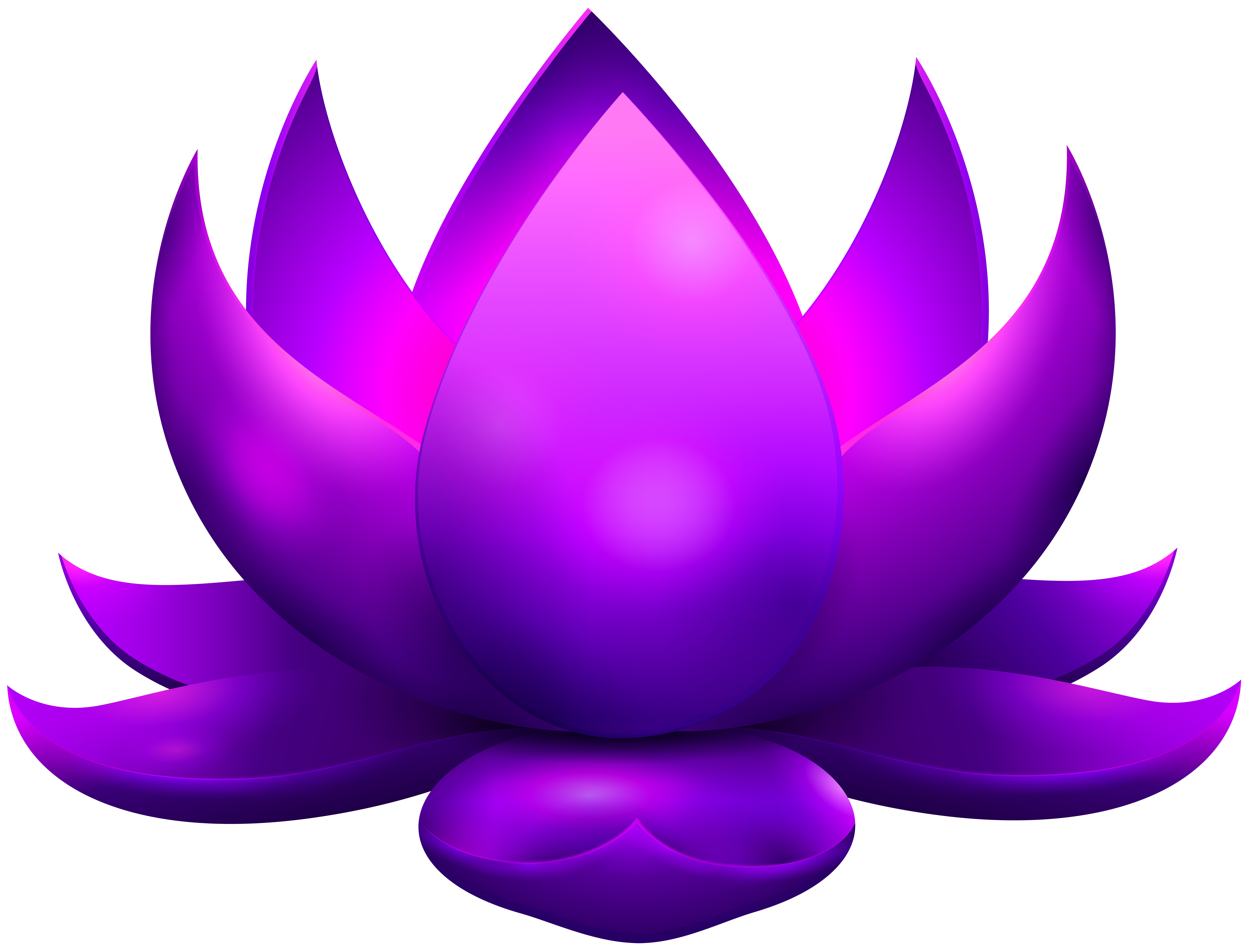 Purple Glowing Lotus Free PNG Clip Art Image 