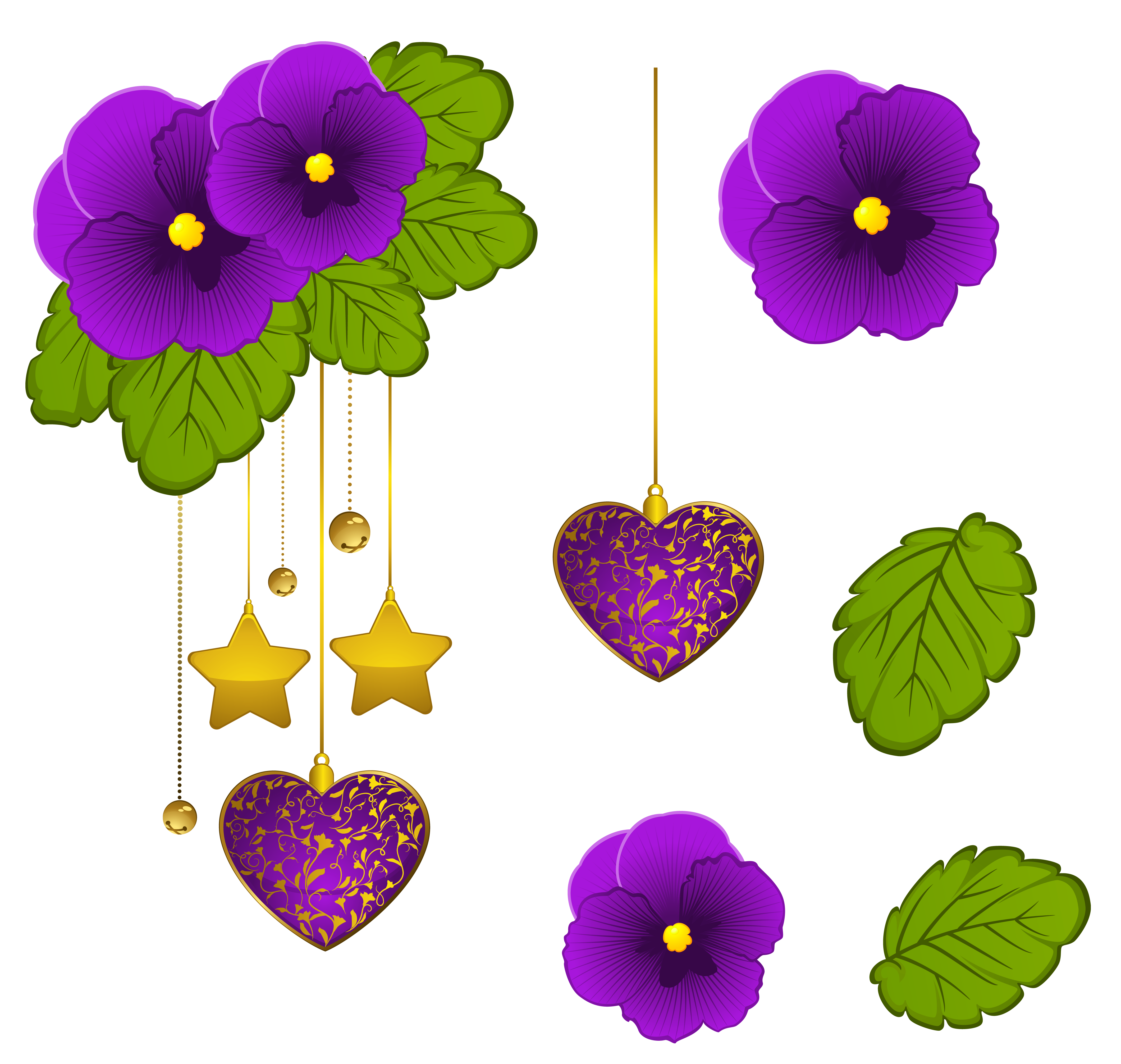 Purple Violets Decorative Element PNG Clipart 