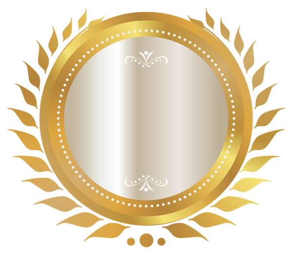 Gold Seal with White Ribbon PNG Clipart Image 