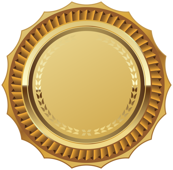 Gold Seal with Ribbon PNG Clipart Image 