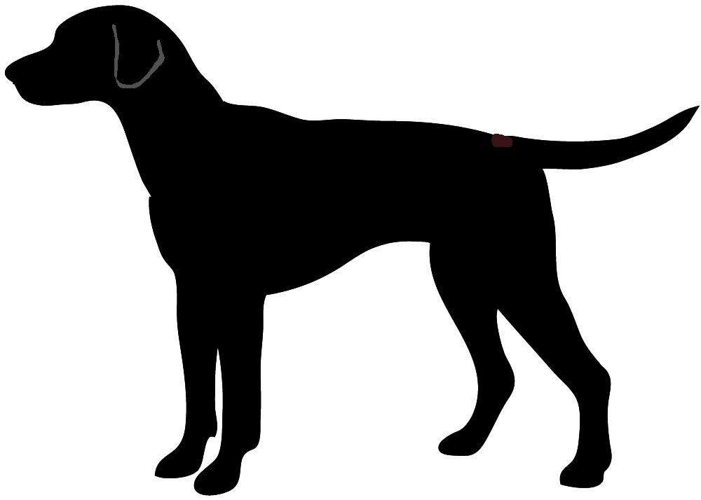Dog Sitting Silhouette Clipart 