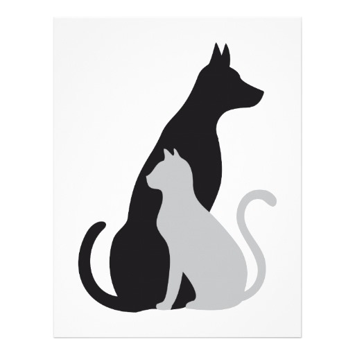 Cat and dog silhouette clip art 