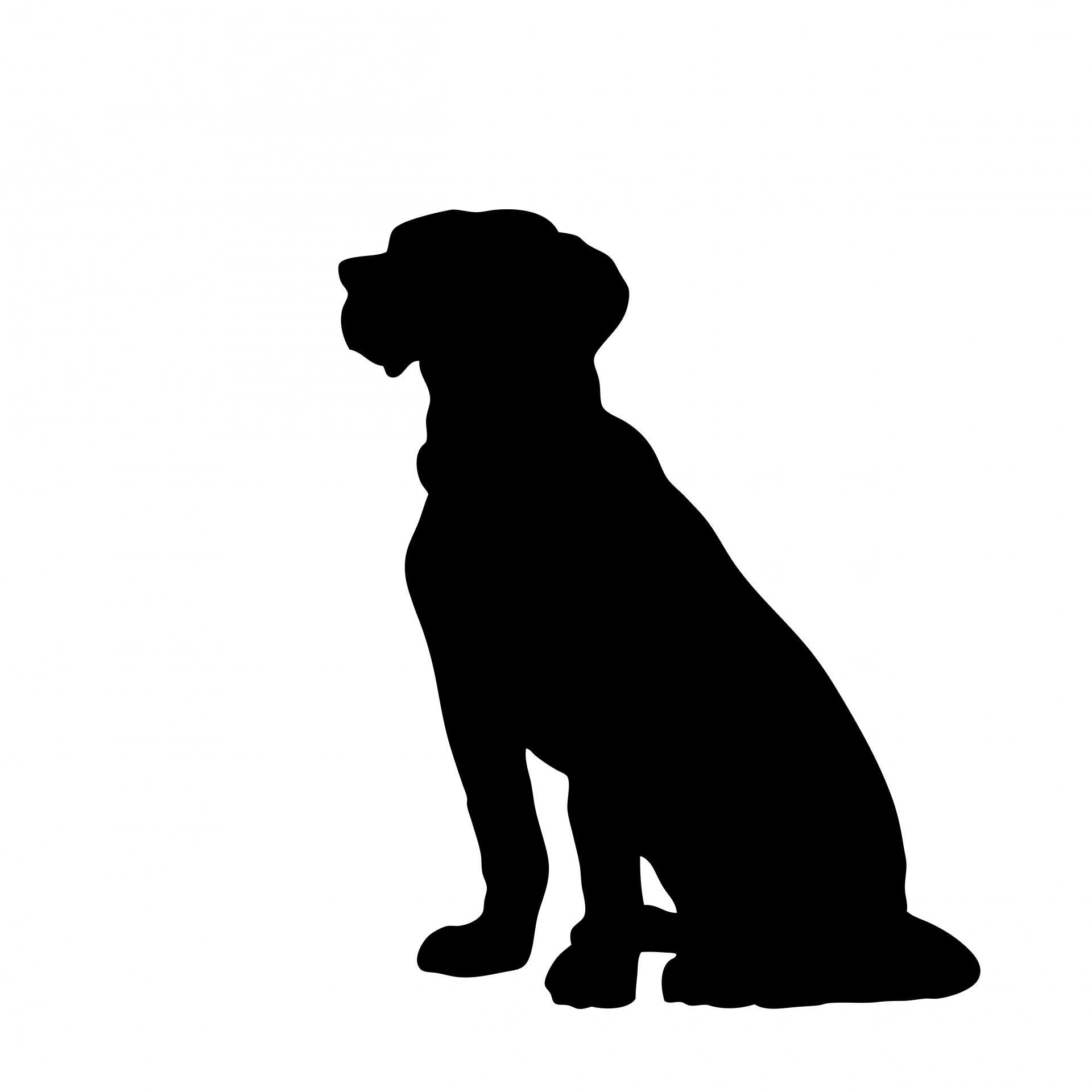 Dog sitting silhouette clipart 